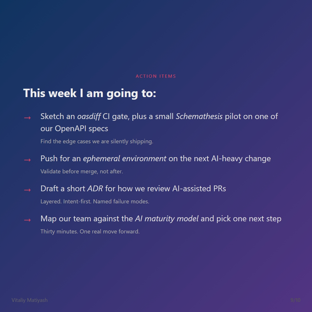 Action items for the week